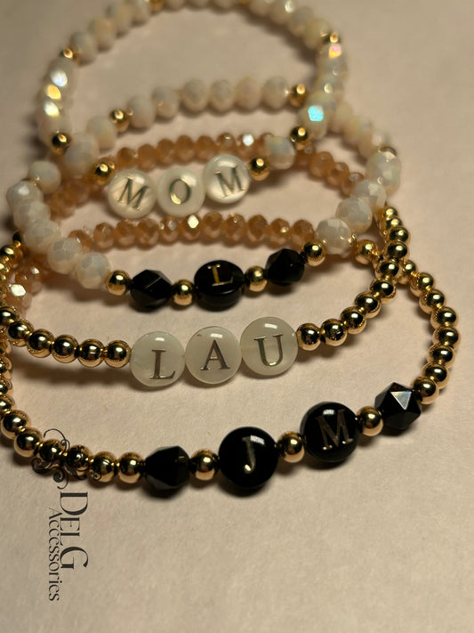 Personalized bracelets, in quartz or 18k gold plated .